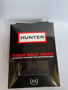 Hunter Fleece Welly Socks - Black